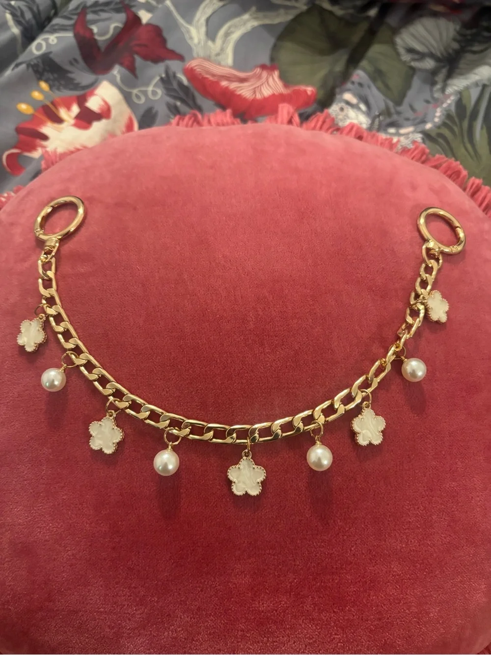 Gold Bag Charm Chain - Dual Sided